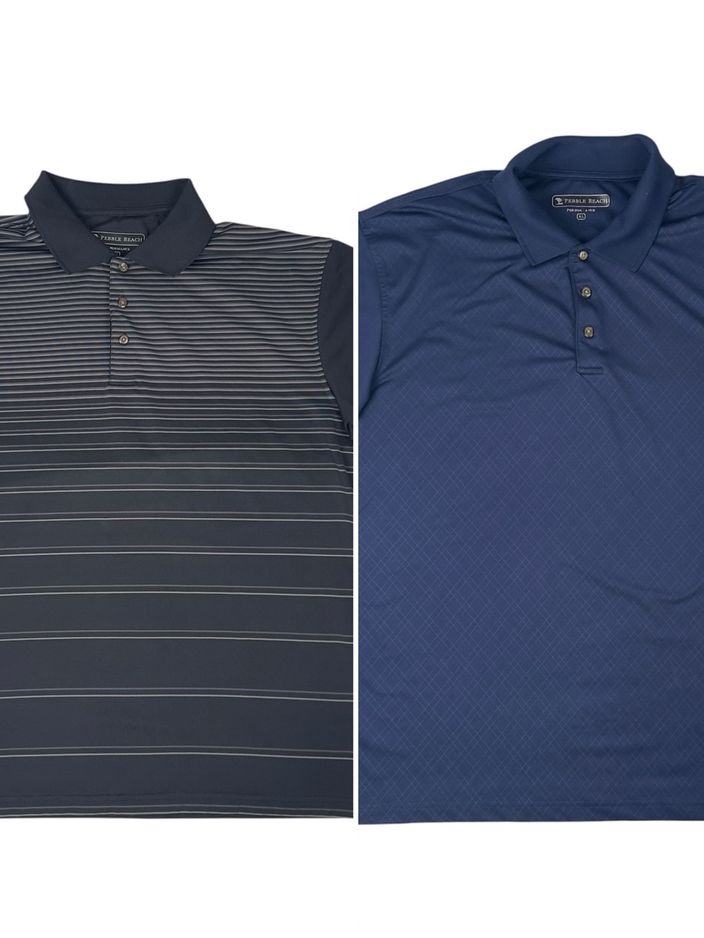 Pebble Beach Performance Golf Polo Men XL Striped Quick Dry Lot Of 2